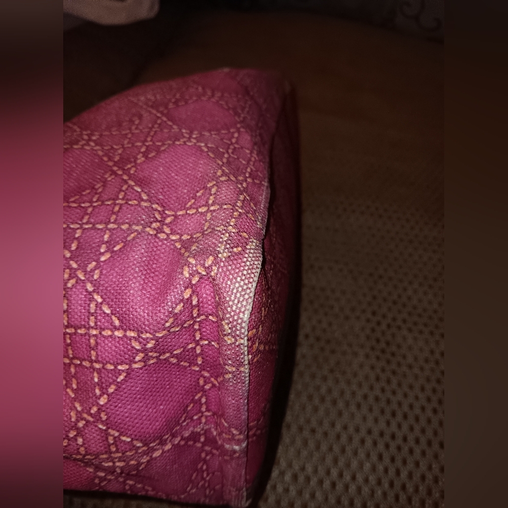 Christian Dior Lady Rare Pink Canvas And Leather Bag - Picture 4 of 8